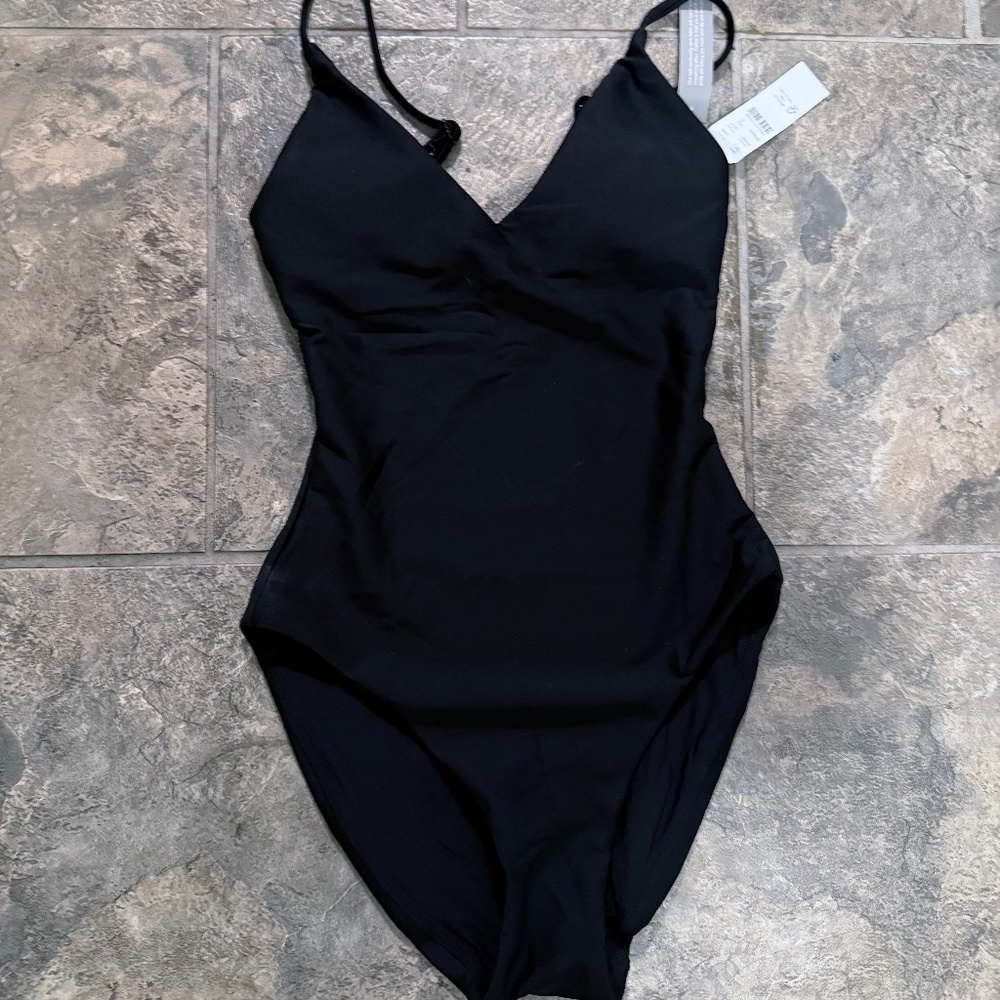 NWT J.Crew Lana one-piece in Classic Sculpt in Black—Size 0